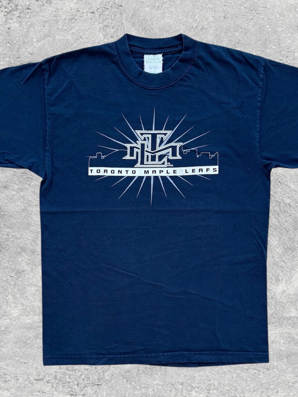 Vtg 2000s Toronto Maple Leafs T-Shirt L Alstyle TML Graphic Hockey Tee Navy